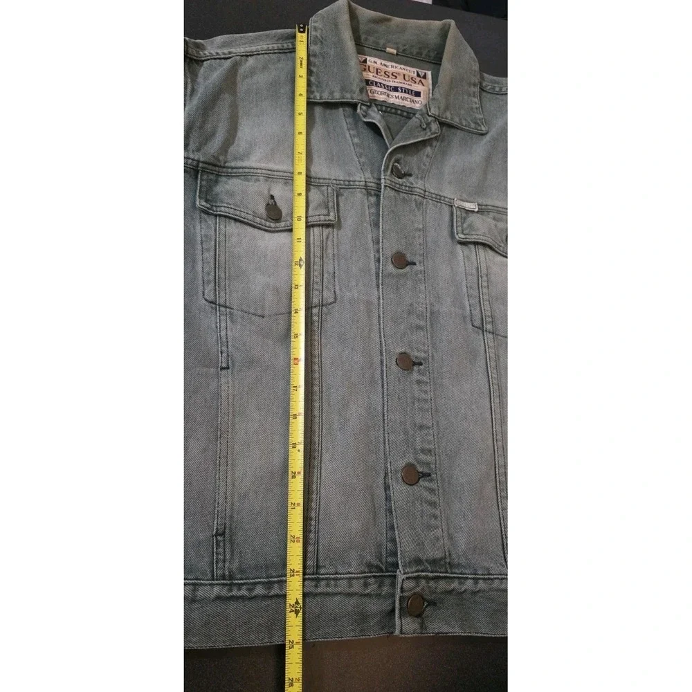 Vintage GUESS Jacket Mens XL Green Trucker Jeans Georges Marciano USA Made‎ 90s